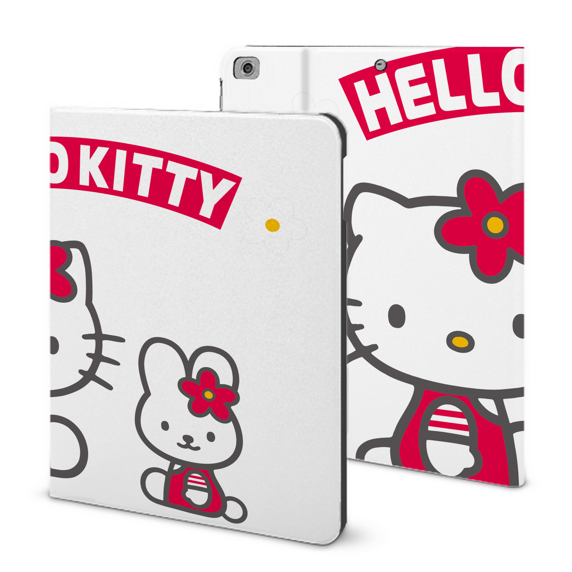 （画像用） Hello Kitty ハローキティ IPad ケース ブック型 PUレザー TPU 耐衝撃 軽量 薄型 ペン収納なし 全面保護 IPad 各モデル対応